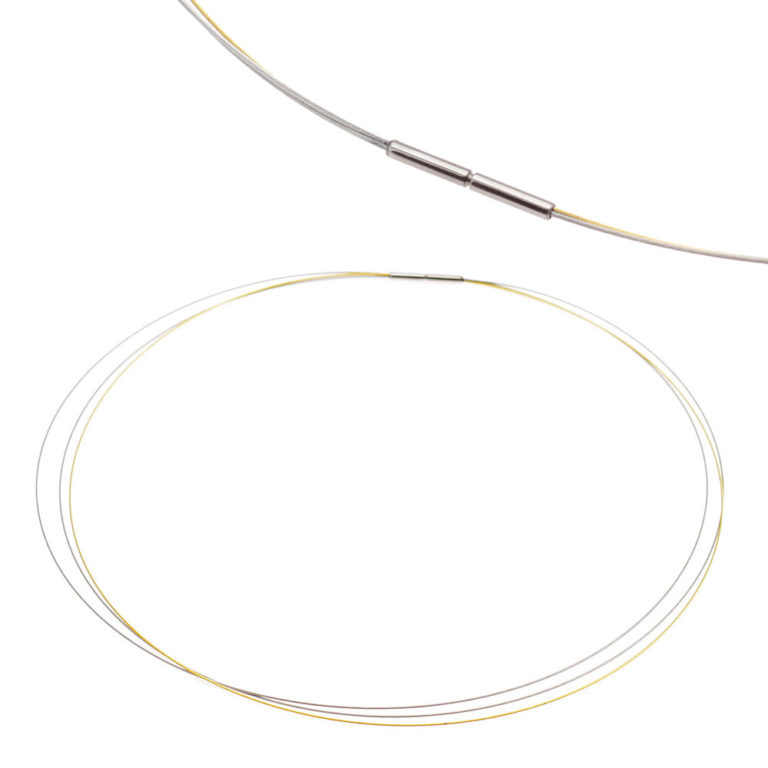 Halsreifen Edelstahl, bicolour für Damen 42cm, 45cm
