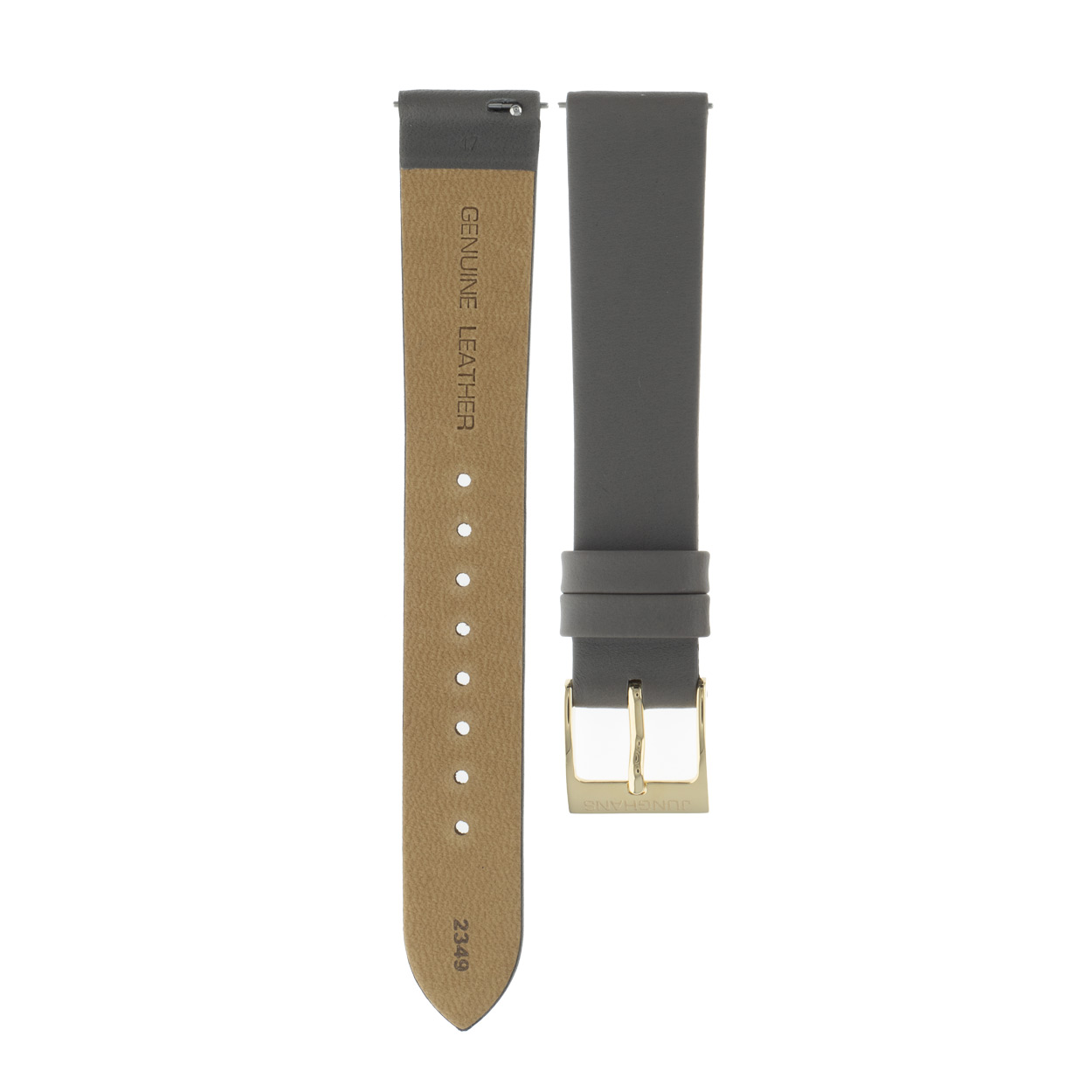 Uhrenarmband grau 17 mm Leder | Junghans Max Bill – Bild 2