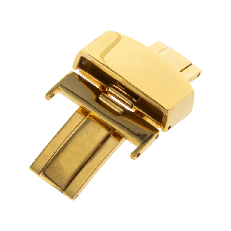 edelstahl druckfaltschließe vergoldet 12 mm 14 mm 16 mm 18 mm 20 mm 22 mm 24 mm