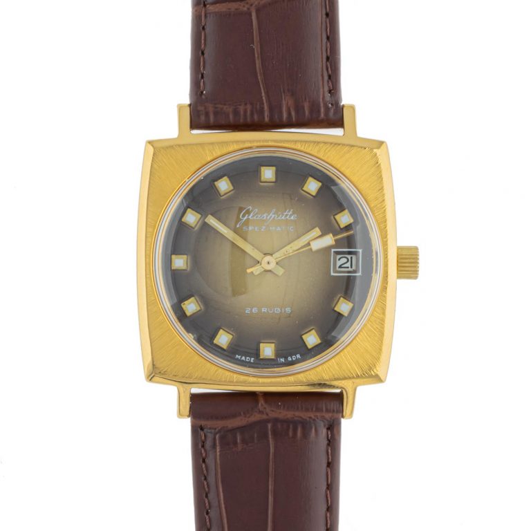 GUB Spezimatic Glashütte Bison Kaliber 75, 26 Rubis, vergoldet