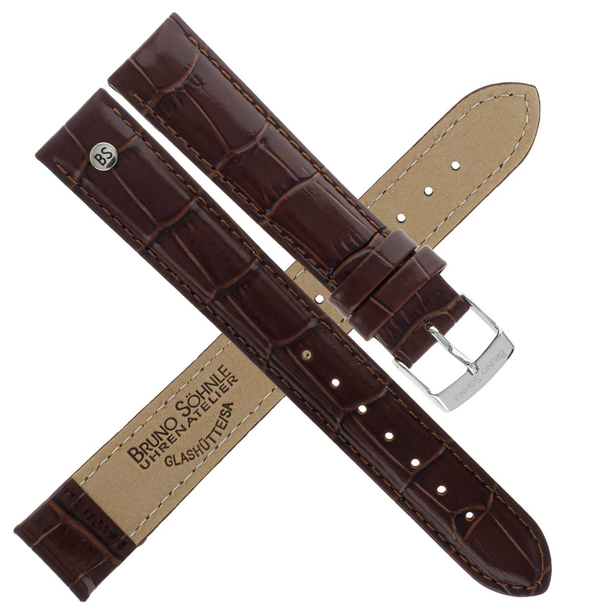 UAB 18 mm Leder goldbraun Krokoprägung | Bruno Söhnle