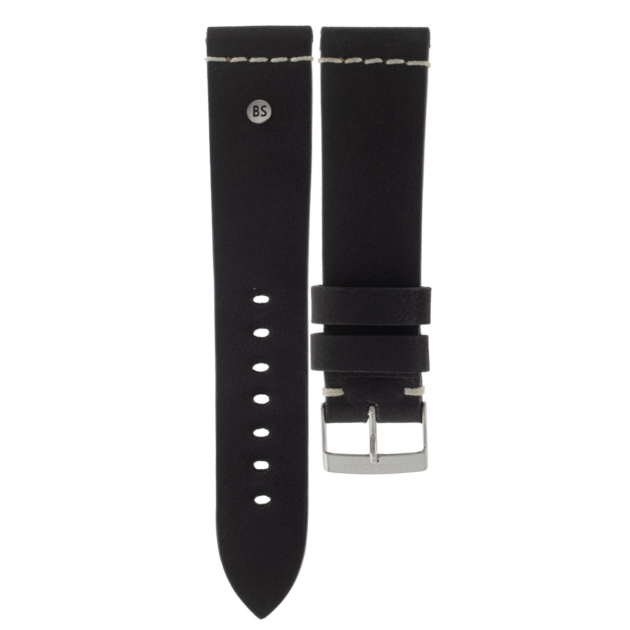 Uhrenarmband 22 mm schwarz Vintageleder | Bruno Söhnle – Bild 2
