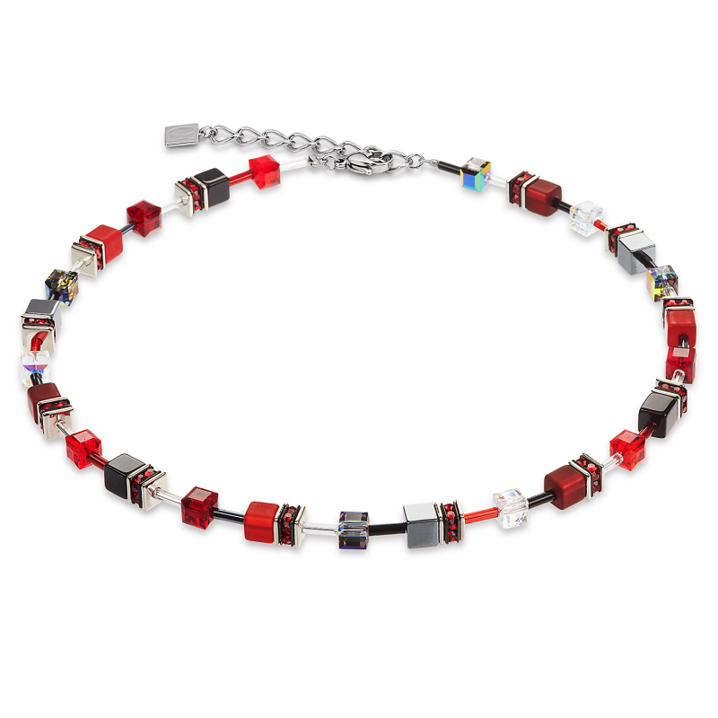 accessoires-damen Collier Coeur de Lion rot grau