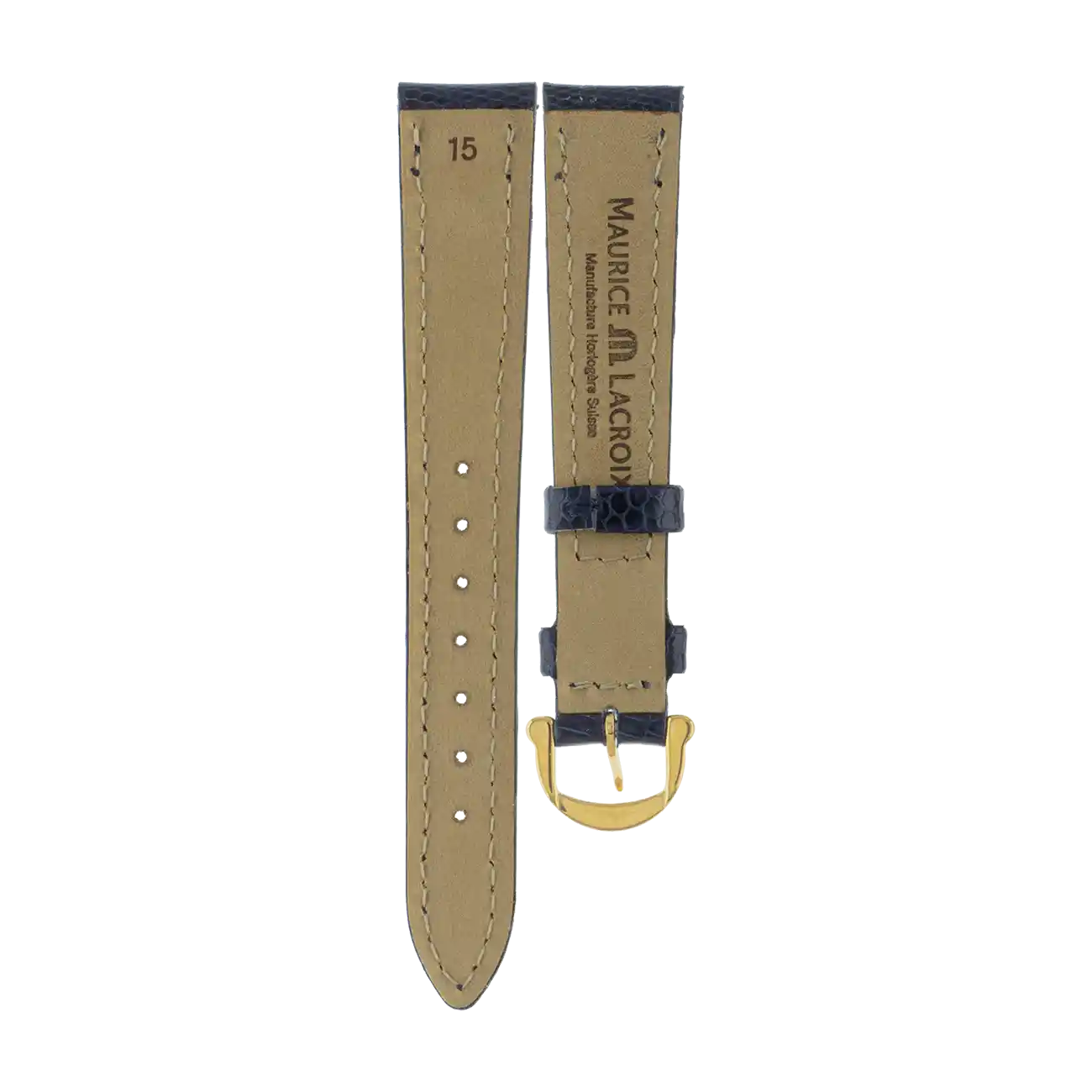 Uhrenarmband Teju-Eidechse Damen blau | 15 mm | Maurice Lacroix – Bild 3