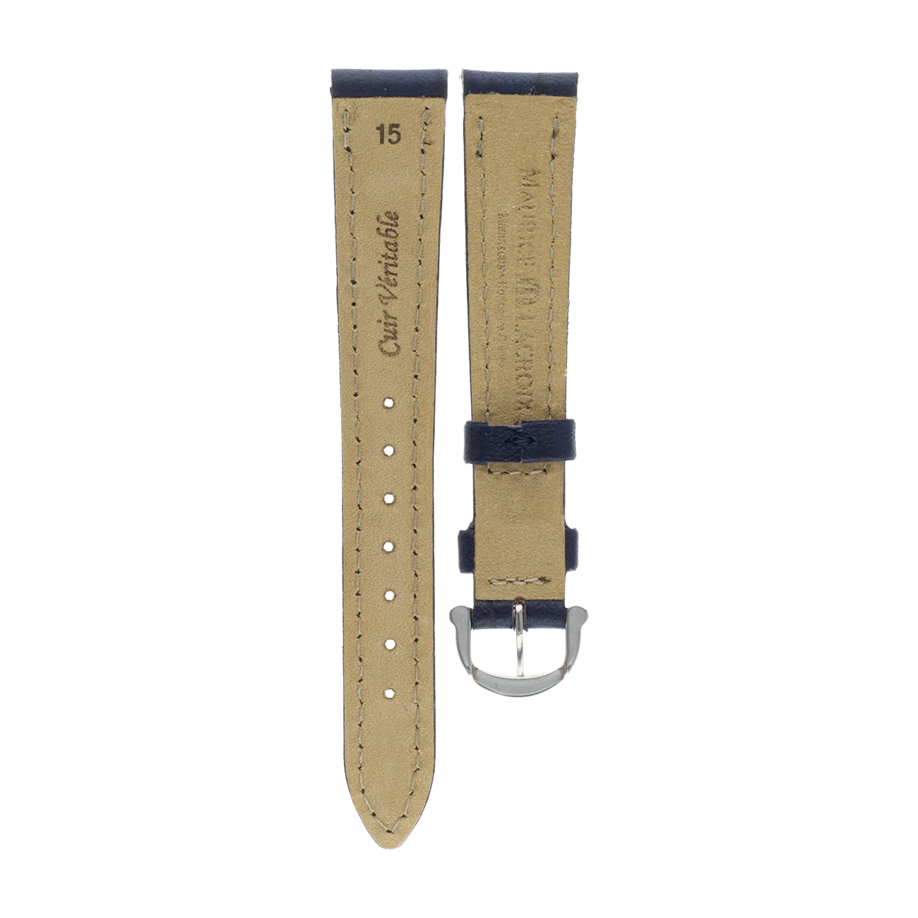 Uhrenarmband Büffelleder Damen blau | 15 mm | Maurice Lacroix – Bild 2