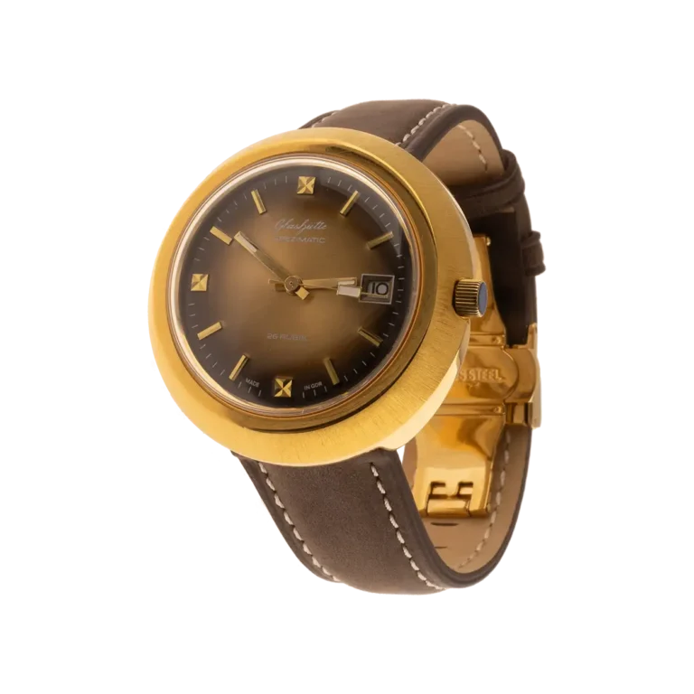 Spezimatic Kal.75 Bullauge braun, DDR Uhr Glashütte