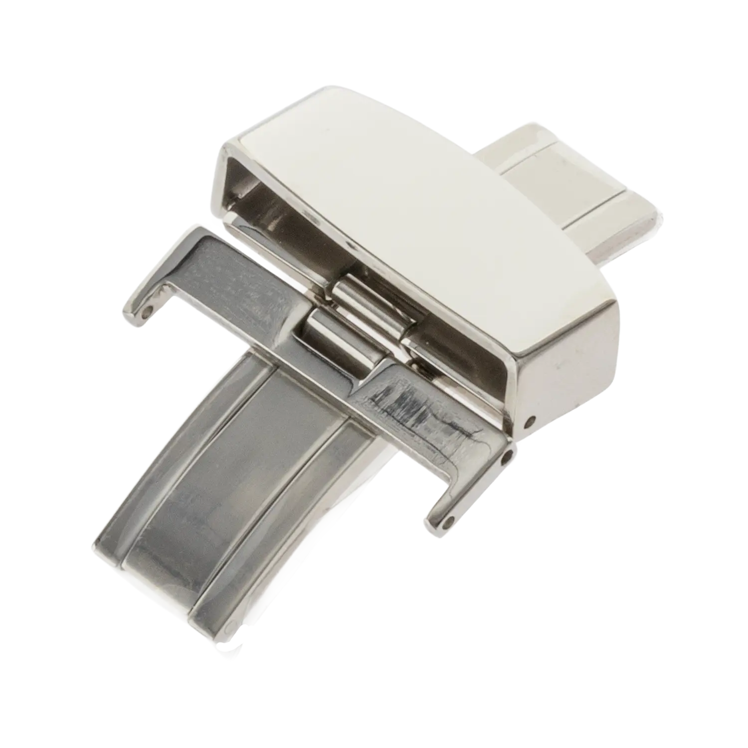 Druckfaltschließe edelstahl, silberfarben, poliert, 12 mm 14 mm 16 mm 18 mm 20 mm 22 mm 24 mm